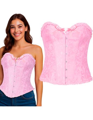 Corpiño Puntilla Rosa Tienda de disfraces online - Mercadisfraces