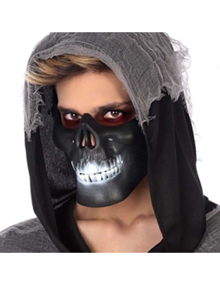 Media Máscara Calavera Negra Tienda de disfraces online - Mercadisfraces