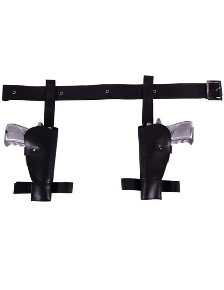 Cartuchera doble con pistolas Tienda de disfraces online - Mercadisfraces