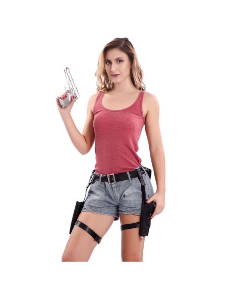 Cartuchera doble con pistolas Tienda de disfraces online - Mercadisfraces