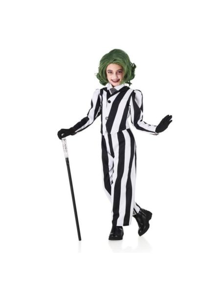 Disfraz de Fantasma a Rayas Blanco y Negro para Niña Tienda de disfraces online - Mercadisfraces