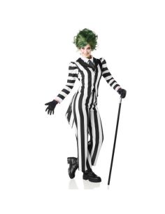 Disfraz de Fantasma a Rayas Blanco y Negro para Mujer Tienda de disfraces online - Mercadisfraces