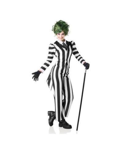 Disfraz de Fantasma a Rayas Blanco y Negro para Mujer Tienda de disfraces online - Mercadisfraces