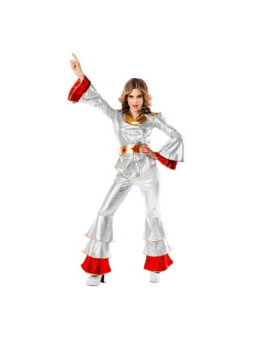 Disfraz de Cantante Disco Plata Años 70 para Mujer Tienda de disfraces online - Mercadisfraces
