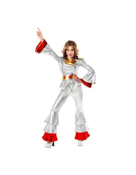 Disfraz de Cantante Disco Plata Años 70 para Mujer Tienda de disfraces online - Mercadisfraces