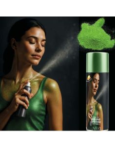 Spray Maquillaje Brillo Color Verde Tienda de disfraces online - Mercadisfraces