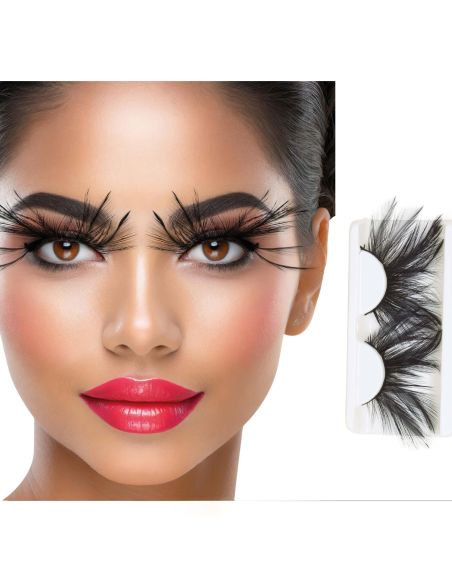 Pestañas con pequeñas plumas Tienda de disfraces online - Mercadisfraces