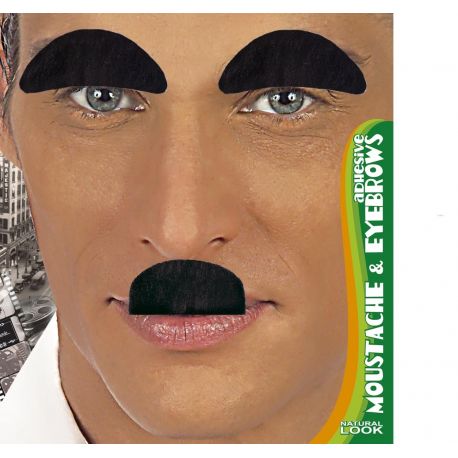 Cejas y Bigote Chaplin Negro Tienda de disfraces online - Mercadisfraces