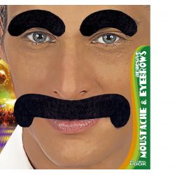 Cejas y Bigote Negro Groucho  Tienda de disfraces online - Mercadisfraces