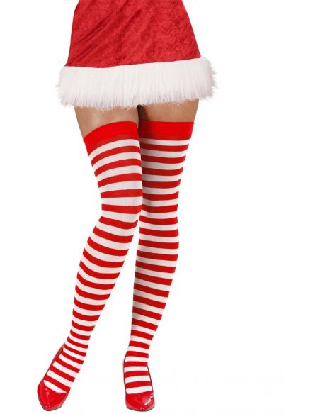 Medias a Rayas Blancas y Rojas Tienda de disfraces online - Mercadisfraces