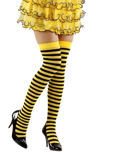 Medias a Rayas Negras y Amarillas Talla XL Tienda de disfraces online - Mercadisfraces