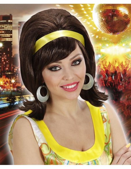 Peluca Años 60 con Cinta Castaña Tienda de disfraces online - Mercadisfraces Peluca Años 60 con Cinta Castaña Tienda de disfraces online - Mercadisfraces