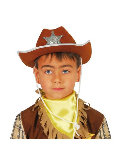 Sombrero Sheriff Fieltro Marrón infantil Tienda de disfraces online - Mercadisfraces