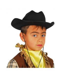 Sombrero Vaquero Fieltro Negro infantil Tienda de disfraces online - Mercadisfraces