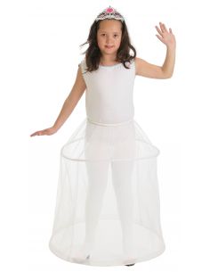 Qarigey 3 aros Cancan niños flor niña enagua vestido de apoyo efectivamente  ligero y fácil de usar Disfraces de disfraces blanco 55cm