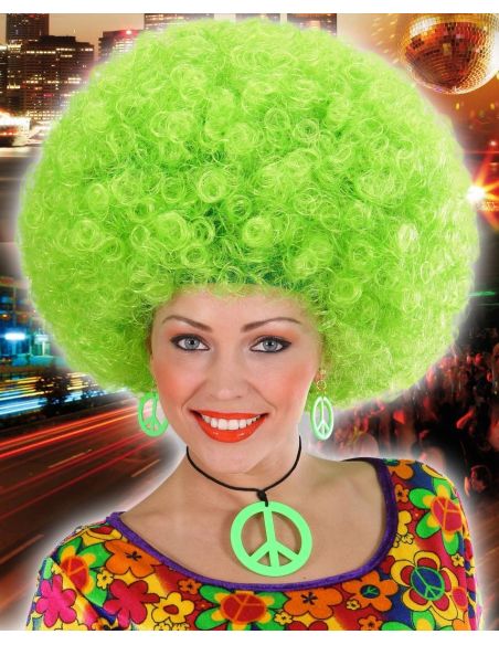 Peluca Afro Verde Tienda de disfraces online - Mercadisfraces