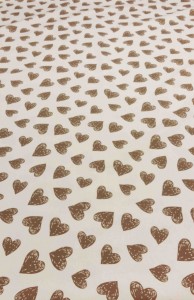 Loneta corazones beige